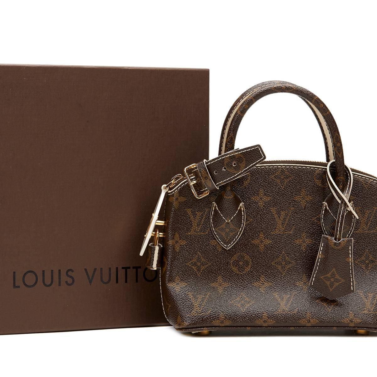 2010s Louis Vuitton Brown Monogram Shine Fetish Lockit BB 3