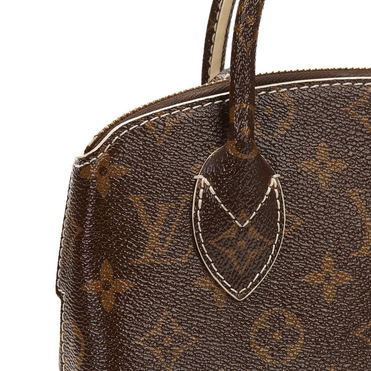 2010s Louis Vuitton Brown Monogram Shine Fetish Lockit BB 2