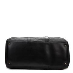 1990s Chanel Black Quilted Lambskin Vintage Boston Travel Bag