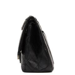 2000s Chanel Black Aged Calfskin 2.55 227 Reissue Flap Bag