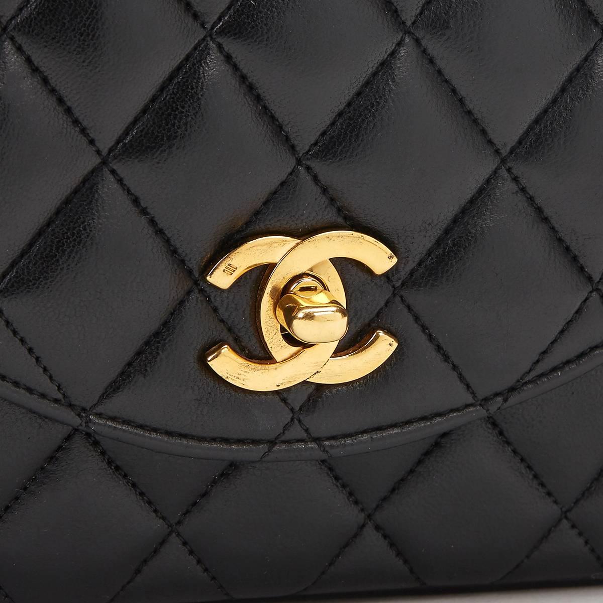 1980s Chanel Black Quilted Lambskin Vintage Classic Single Flap Bag 4