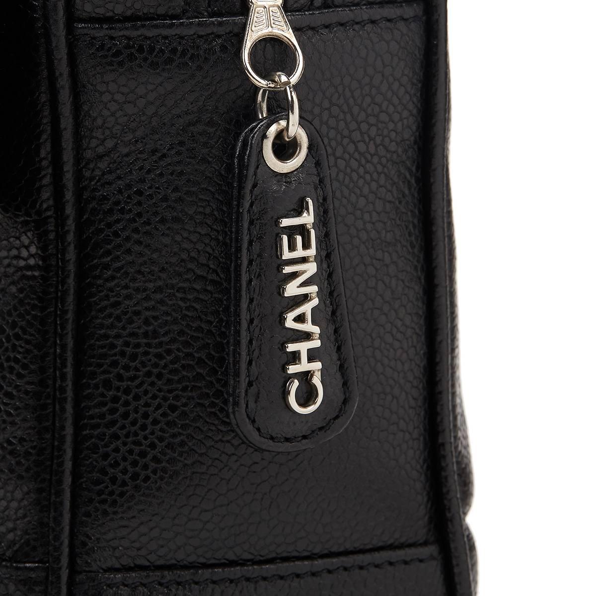 1996 Chanel Black Caviar Leather Vintage Timeless Shoulder Bag 2