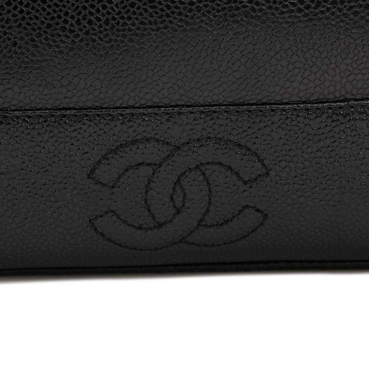 1996 Chanel Black Caviar Leather Vintage Timeless Shoulder Bag 3