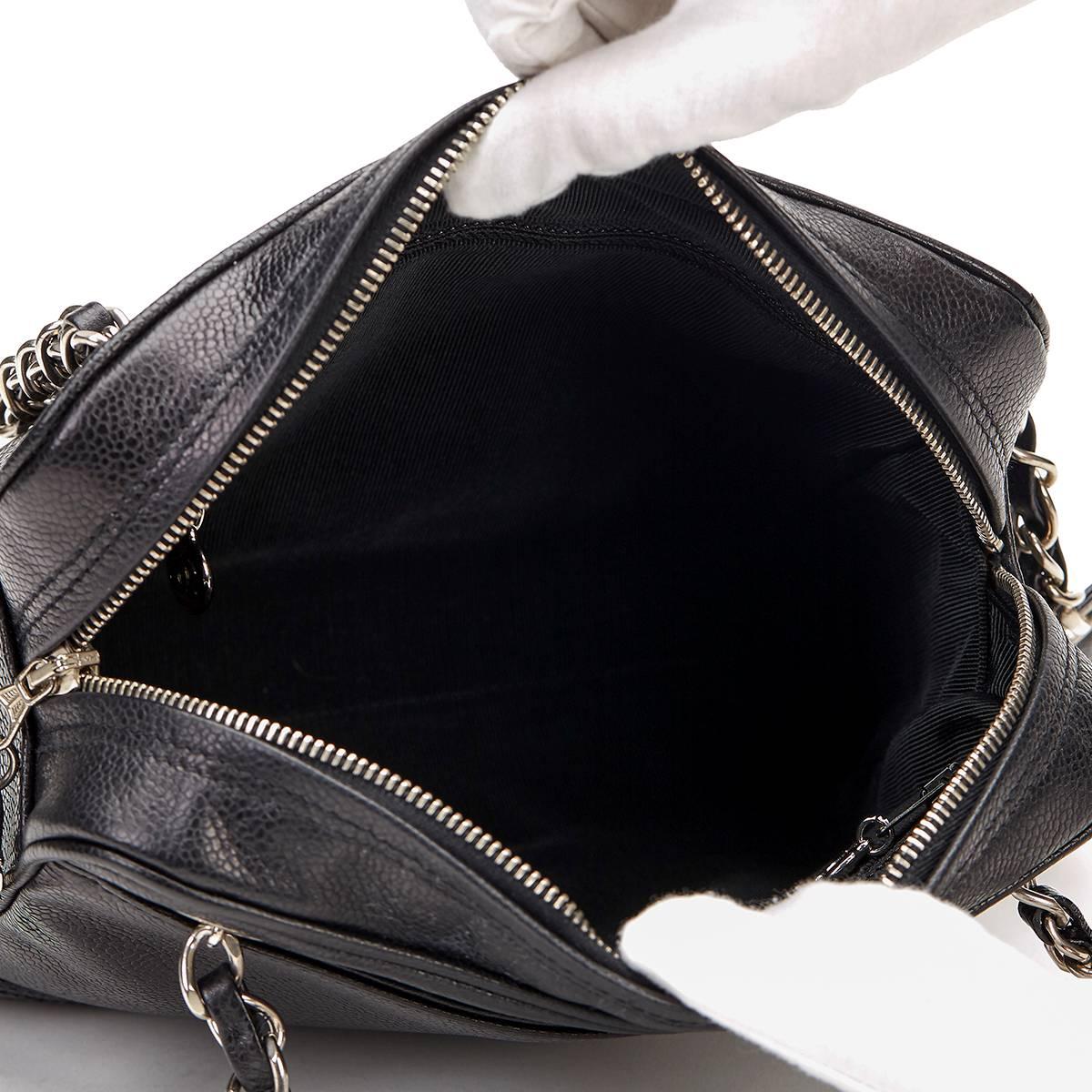 1996 Chanel Black Caviar Leather Vintage Timeless Shoulder Bag 5