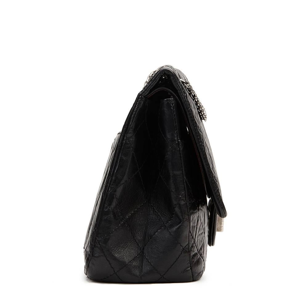 2008 Chanel Black Aged Calfskin 2.55 227 Reissue Flap Bag In Excellent Condition In Bishop's Stortford, Hertfordshire