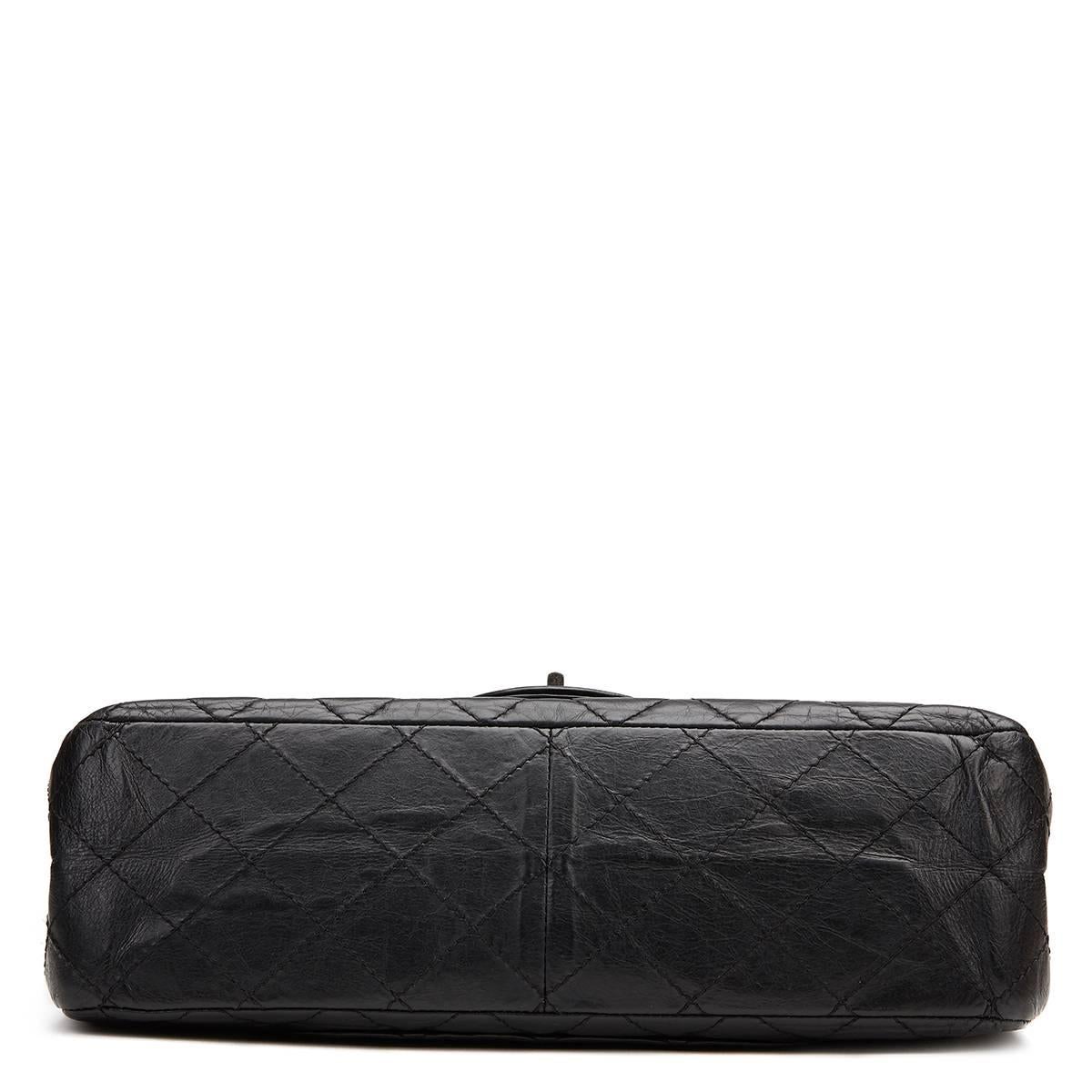 Women's 2008 Chanel Black Aged Calfskin 2.55 227 Reissue Flap Bag