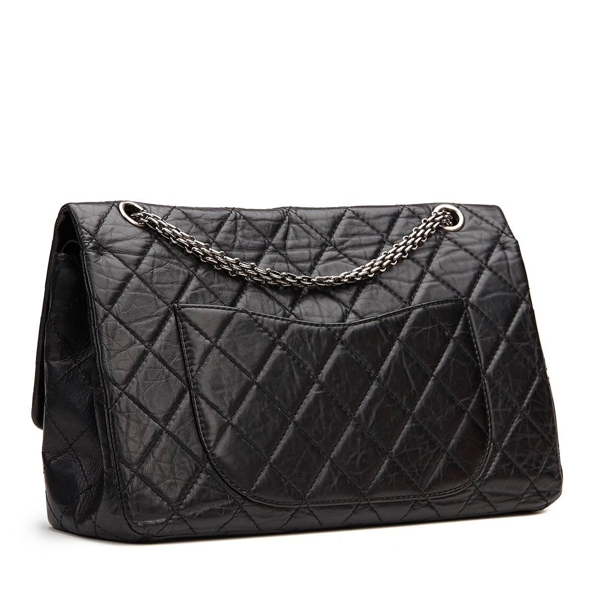 2008 Chanel Black Aged Calfskin 2.55 227 Reissue Flap Bag 2