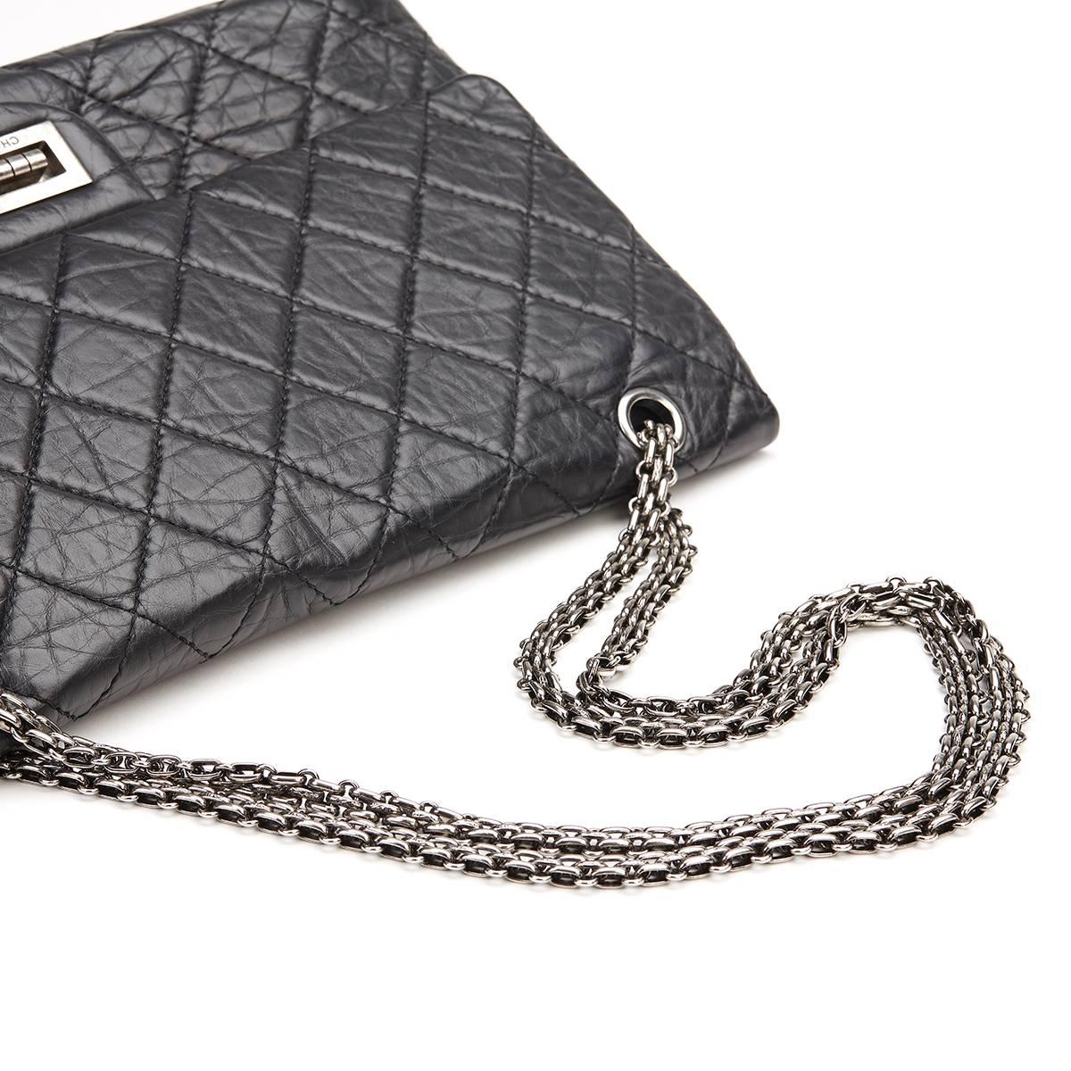2008 Chanel Black Aged Calfskin 2.55 227 Reissue Flap Bag 4