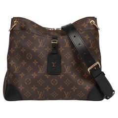 Louis Vuitton Brown Monogram Coated Canvas & Black Calfskin Leather Odeon MM