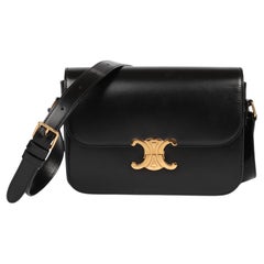Celine Scatola nera in pelle di vitello Classique Triomphe