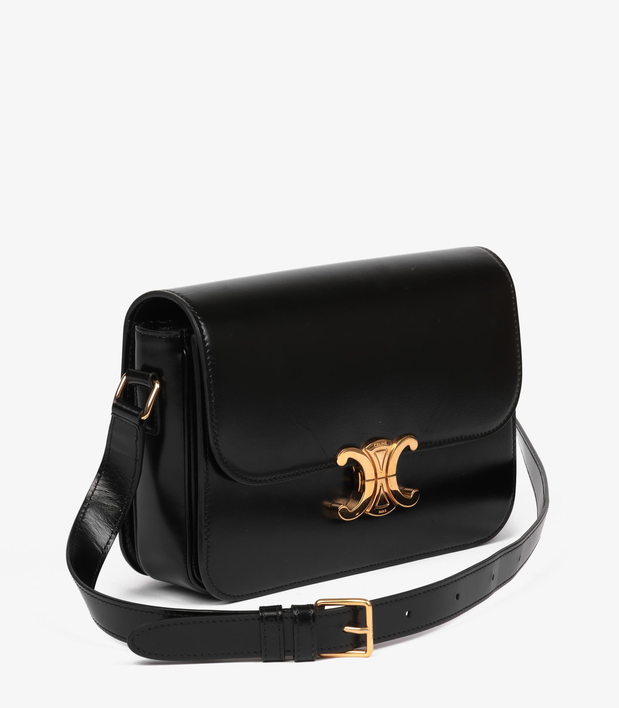 Nero Celine Scatola nera in pelle di vitello Classique Triomphe in vendita