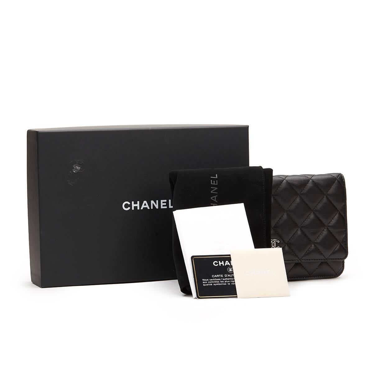 2015 Chanel Black Quilted Lambskin Wallet-on-Chain WOC 4