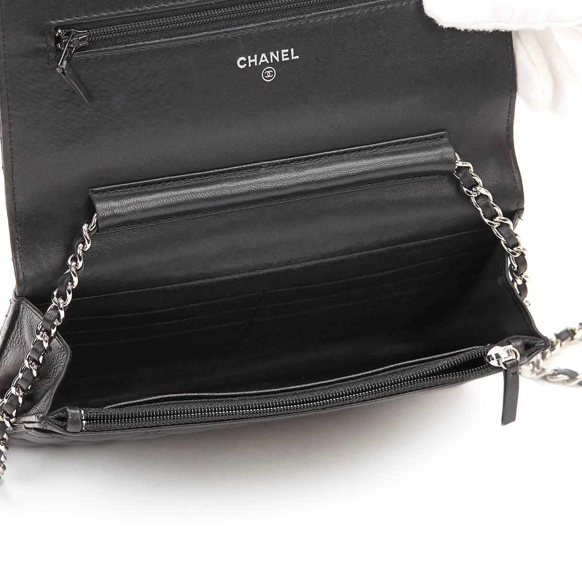 Women's 2015 Chanel Black Quilted Lambskin Wallet-on-Chain WOC