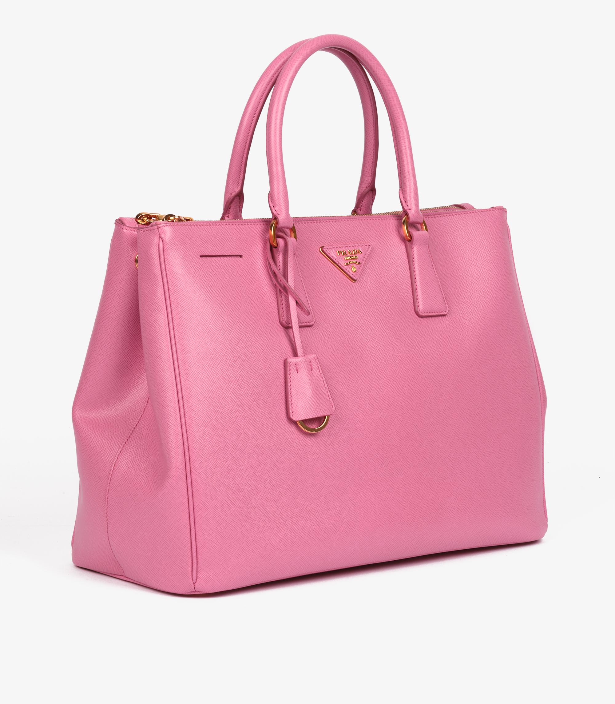 Rose Prada Fourre-tout Galleria en cuir Saffiano Lux de grande taille en vente