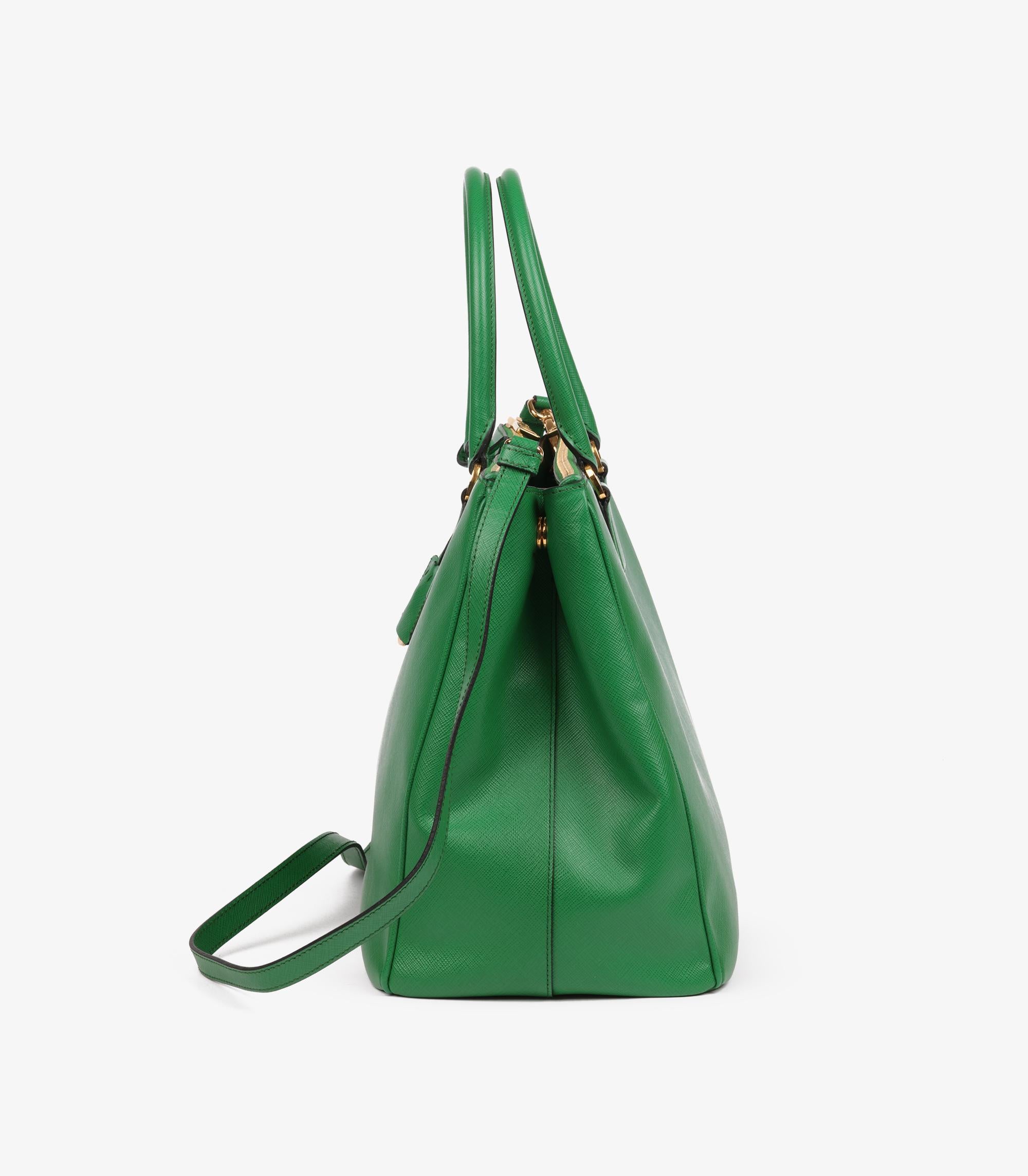 Prada Verde Saffiano Lux Leather Large Galleria Tote en vente 1