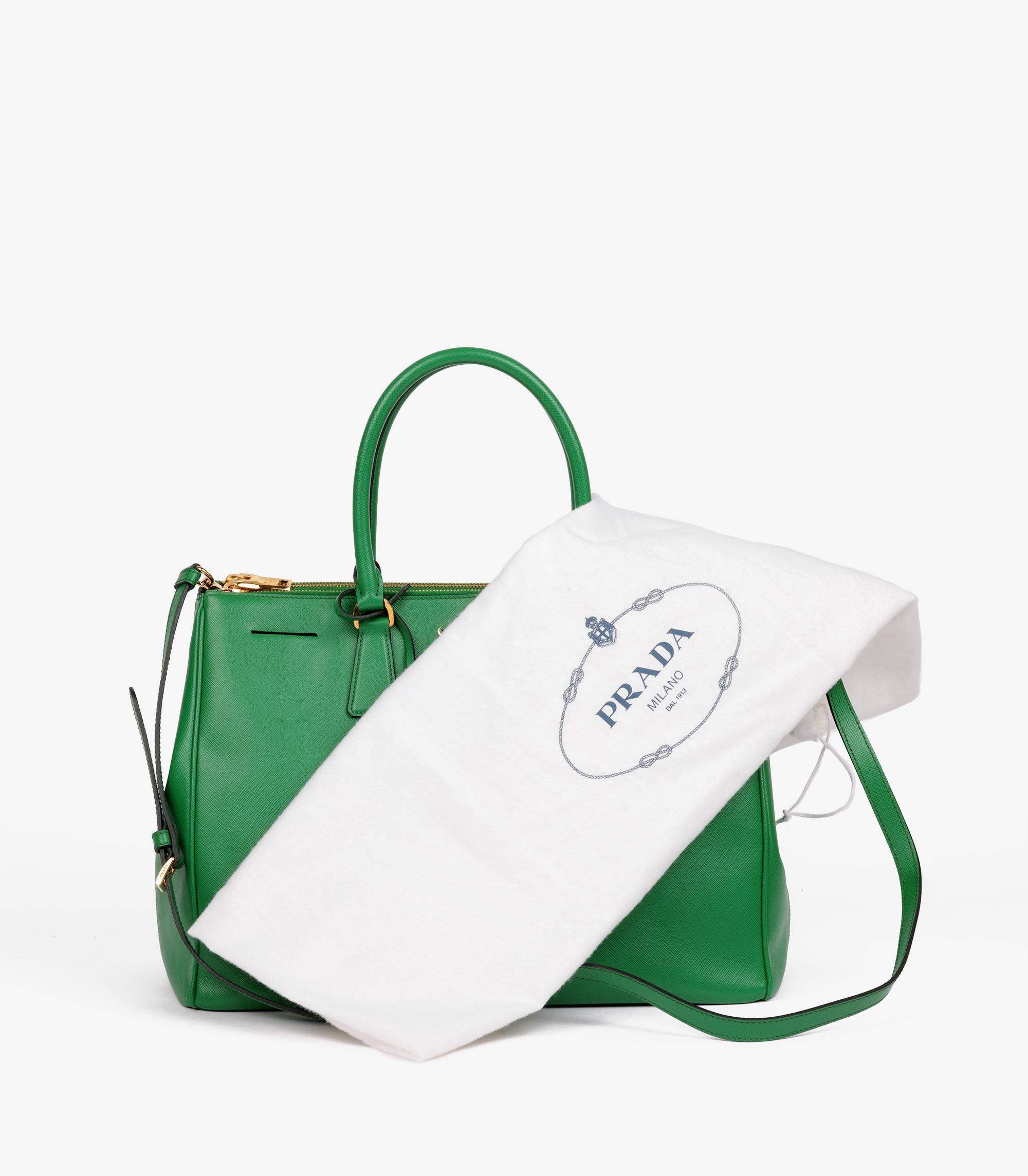 Prada Verde Saffiano Lux Leather Large Galleria Tote en vente 6
