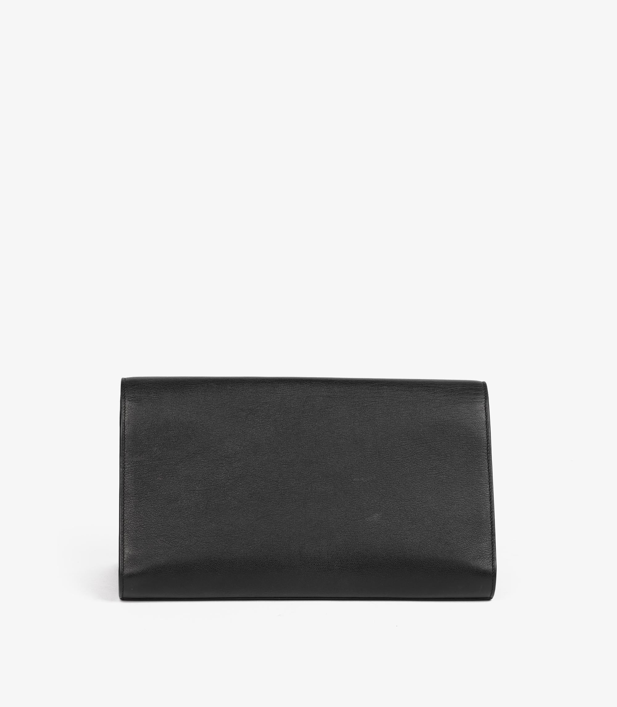 Saint Laurent  Große Belle de Jour Clutch aus schwarzem Kalbsleder im Angebot 2