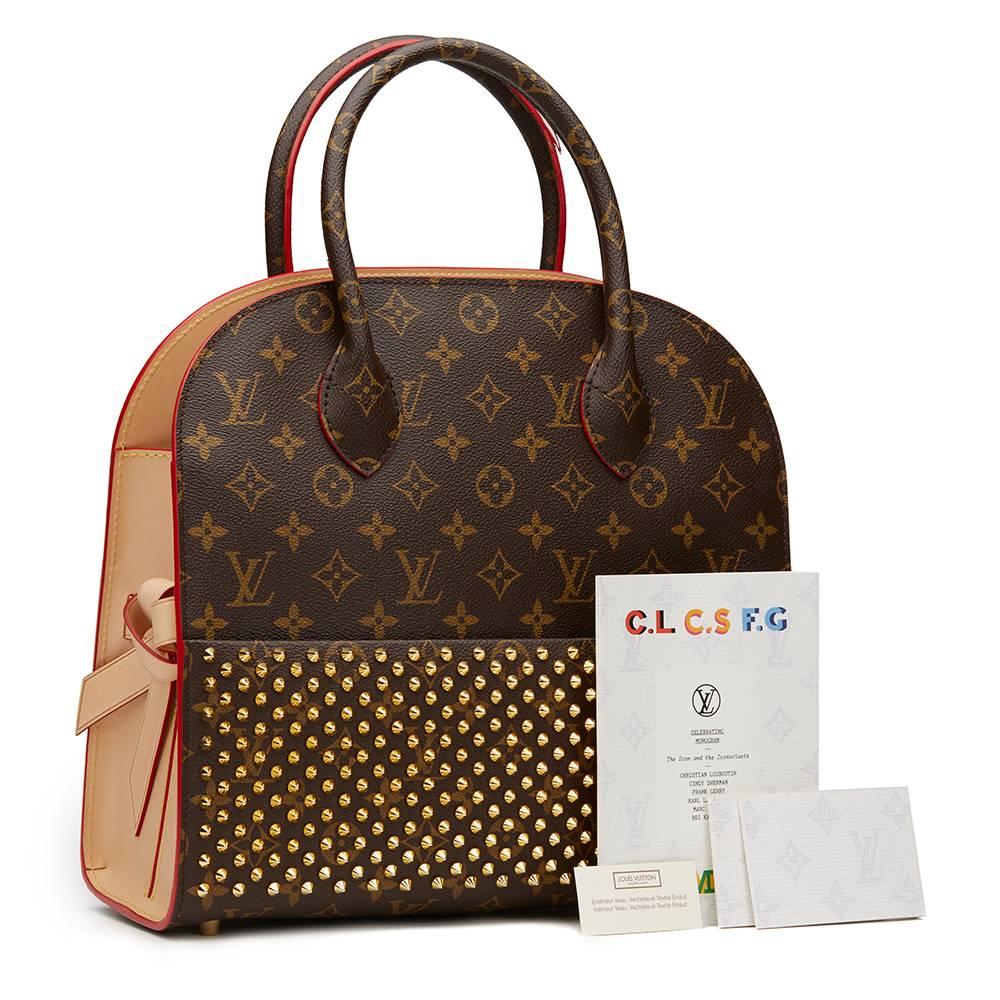 2010s Louis Vuitton Studded Canvas Shopping Bag Christian Louboutin 5