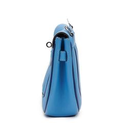 2014 Hermes Perforated Bleu Paradis Swift Leather & Blue Saphir Trim Berline 21