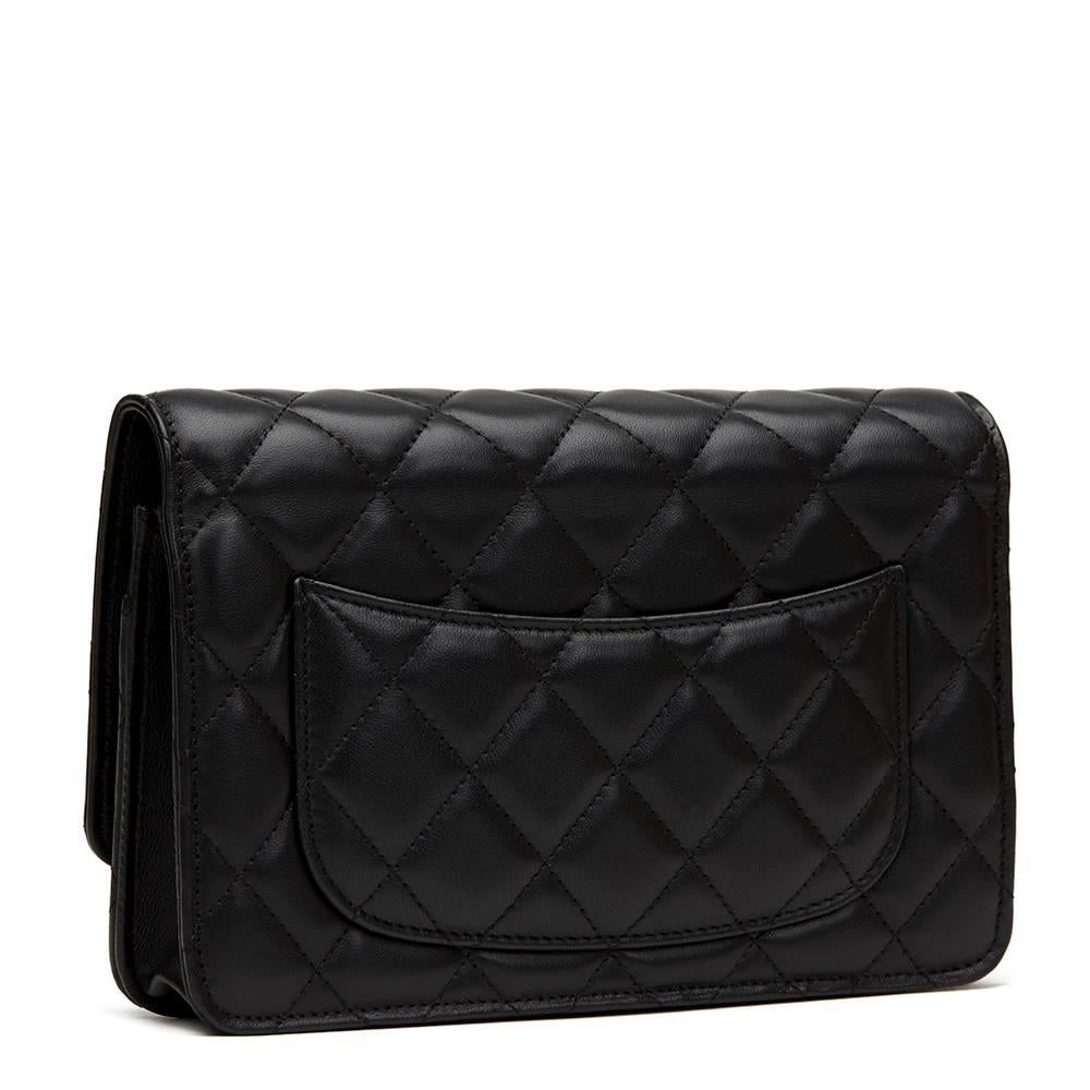2010s Chanel Black Quilted Lambskin Wallet-on-Chain WOC 1
