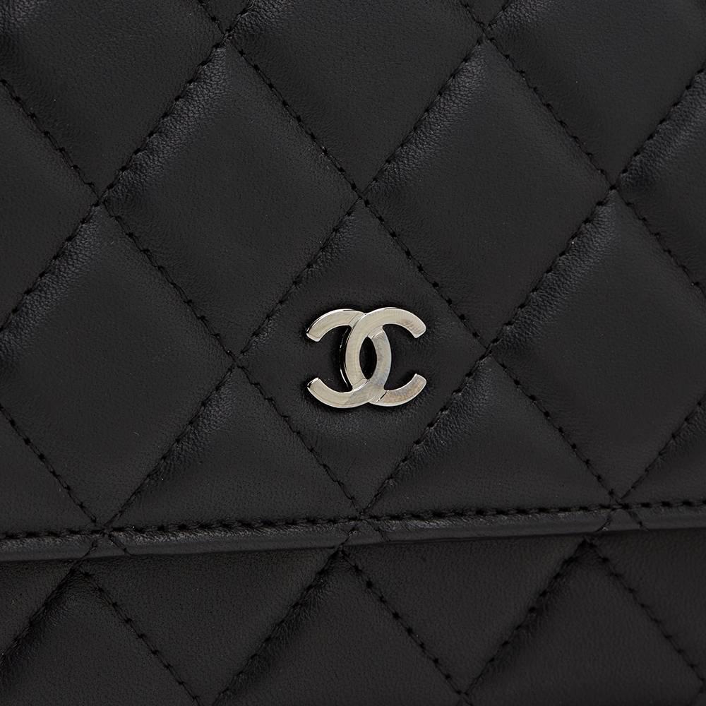 2010s Chanel Black Quilted Lambskin Wallet-on-Chain WOC 5