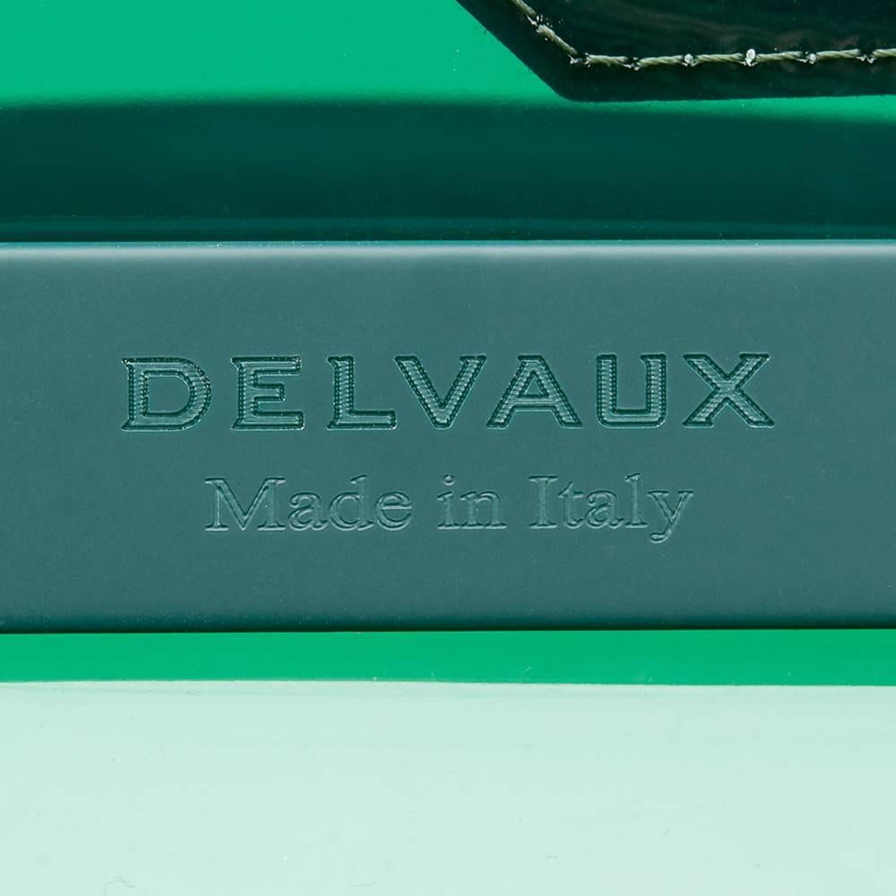 2017 Delvaux Green Tinted Vinyl 1829 Hero Brilliant MM In New Condition In Bishop's Stortford, Hertfordshire