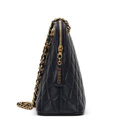 1990s Chanel Navy Quilted Lambskin Vintage Timeless Shoulder Bag
