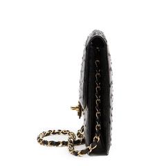 1980s Chanel Black Ostrich Leather Vintage Classic Single Flap Bag