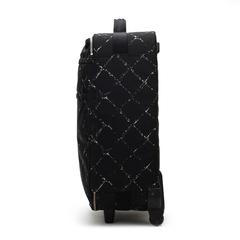 2000s Chanel Noir & Blanc Nylon Waterproof Travel Line Rolling Case