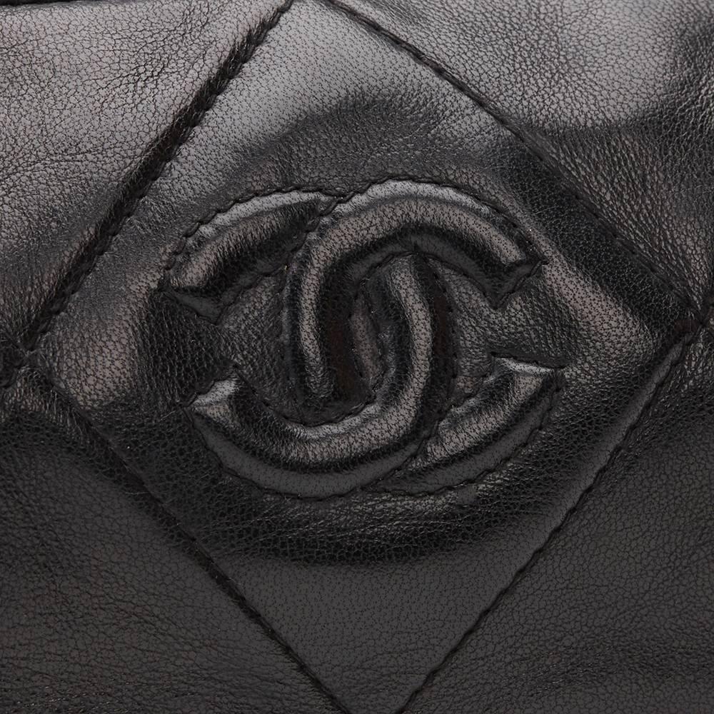 1980s Chanel Black Quilted Lambskin Vintage Fringe Pouch 5
