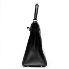 1999 Hermes Black Box Calf Leather Kelly 28cm