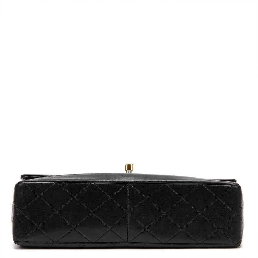 Women's 1990s Chanel Black Quilted Lambskin Vintage Classic Single Flap Bag