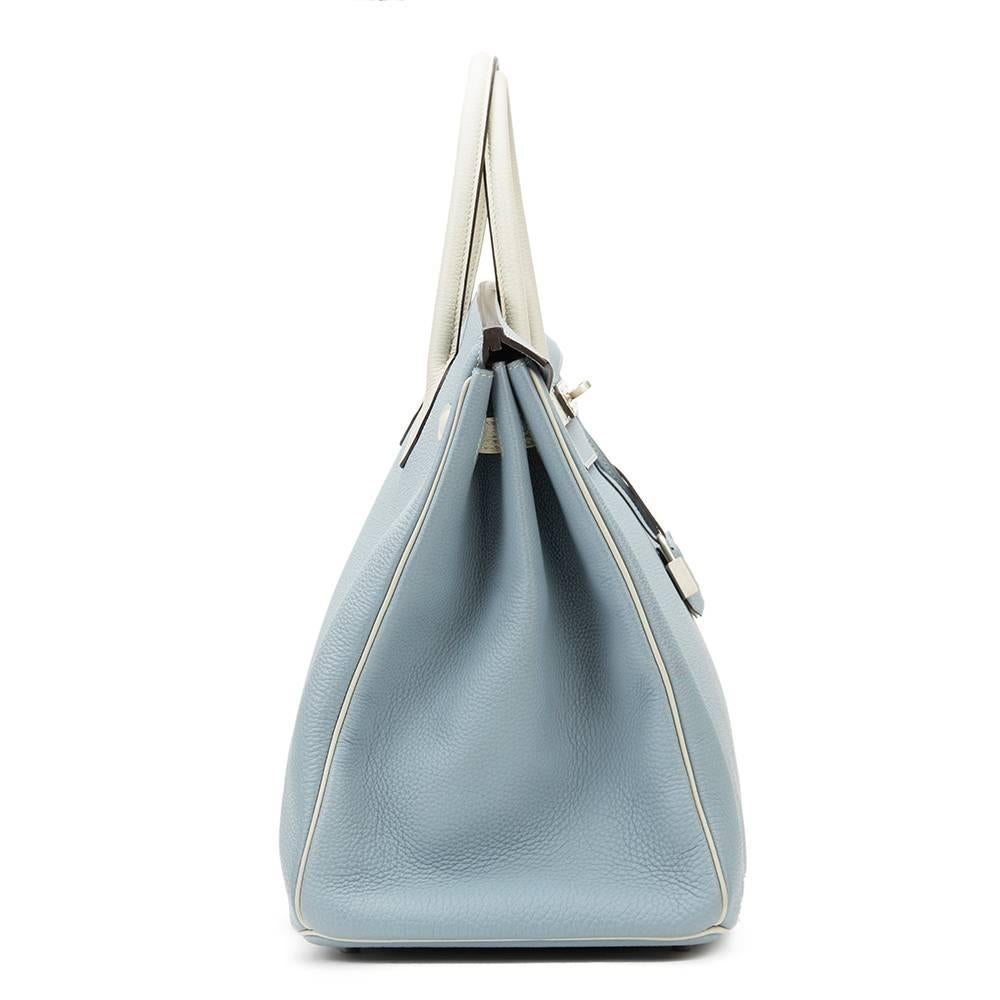 HERMÈS
Bleu Lin & Parchemin Togo Leather Special Order Birkin 40cm

This HERMÈS Birkin 40cm is in Excellent Pre-Owned Condition accompanied by Hermes Dust Bag, Box, Lock, Keys, Clochette, Care Card, Rain Cover. Circa 2015. Primarily made from Togo