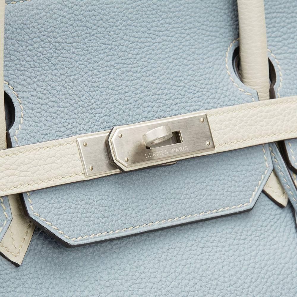 2015 Hermes Bleu Lin & Parchemin Togo Leather Special Order Birkin 40cm 1