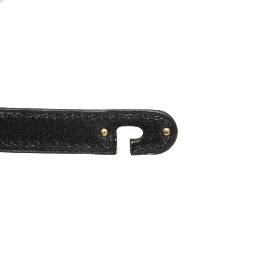 Women's 2000 Hermes Black Box Calf Leather Kelly Danse Clutch