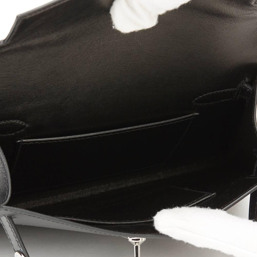 2000 Hermes Black Box Calf Leather Kelly Danse Clutch 3