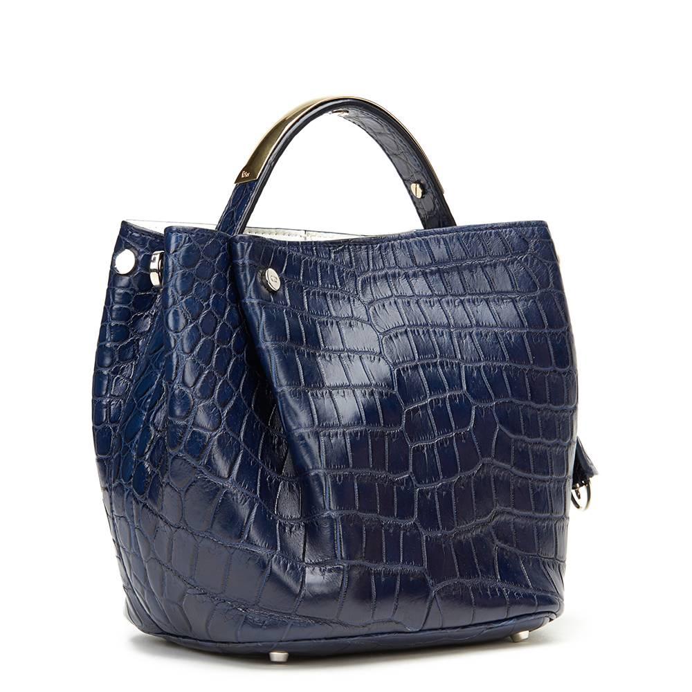 Women's 2014 Dior Marine Crocodile Leather Small Diorific Bucket Bag