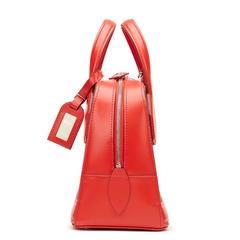 2014 Louis Vuitton Rouge Calfskin & Brown Classic Monogram Canvas Dora PM