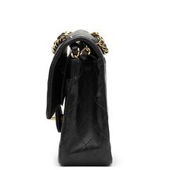 2000s Chanel Black Quilted Lambskin Medium Classic Double Flap Bag