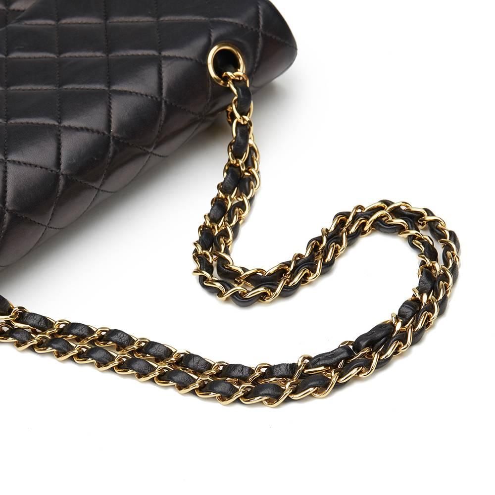 2000s Chanel Black Quilted Lambskin Medium Classic Double Flap Bag 2