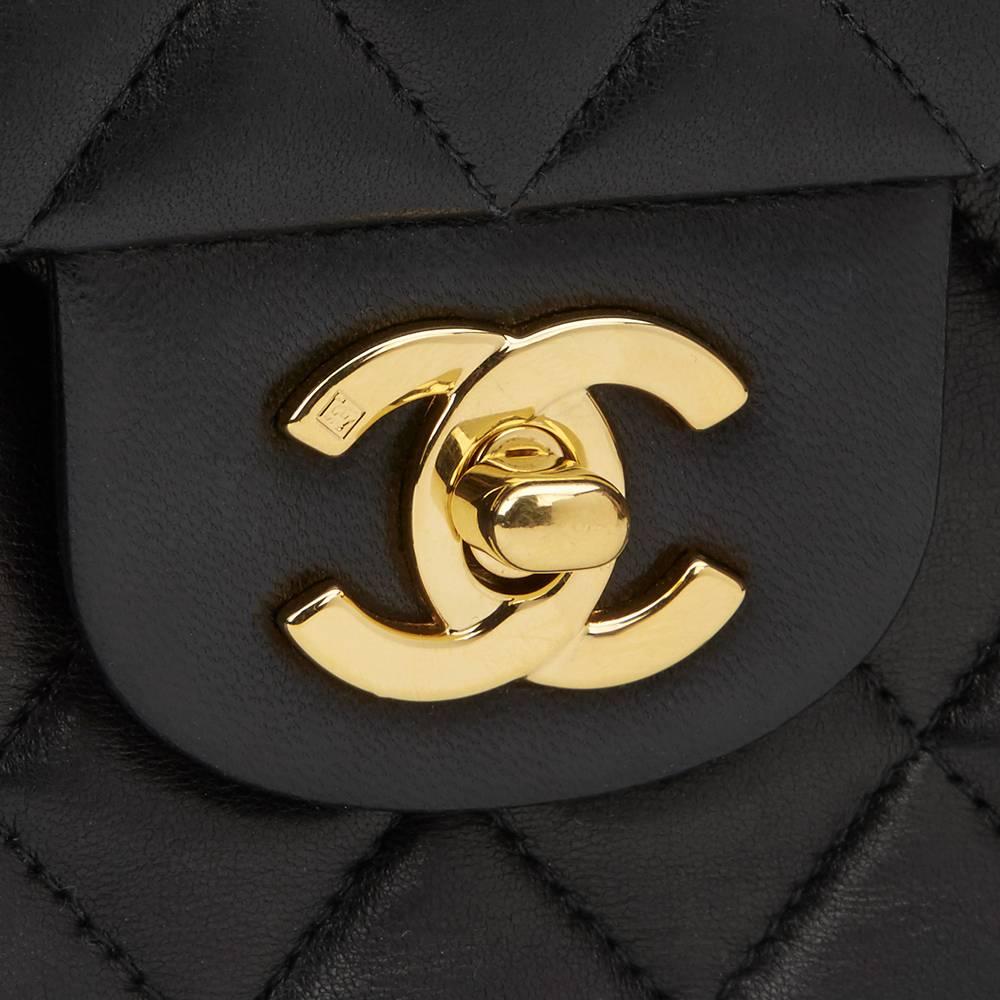 2000s Chanel Black Quilted Lambskin Medium Classic Double Flap Bag 3