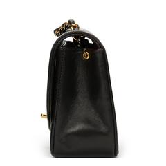 1990s Chanel Black Quilted Lambskin Vintage Small Classic Double Flap Bag