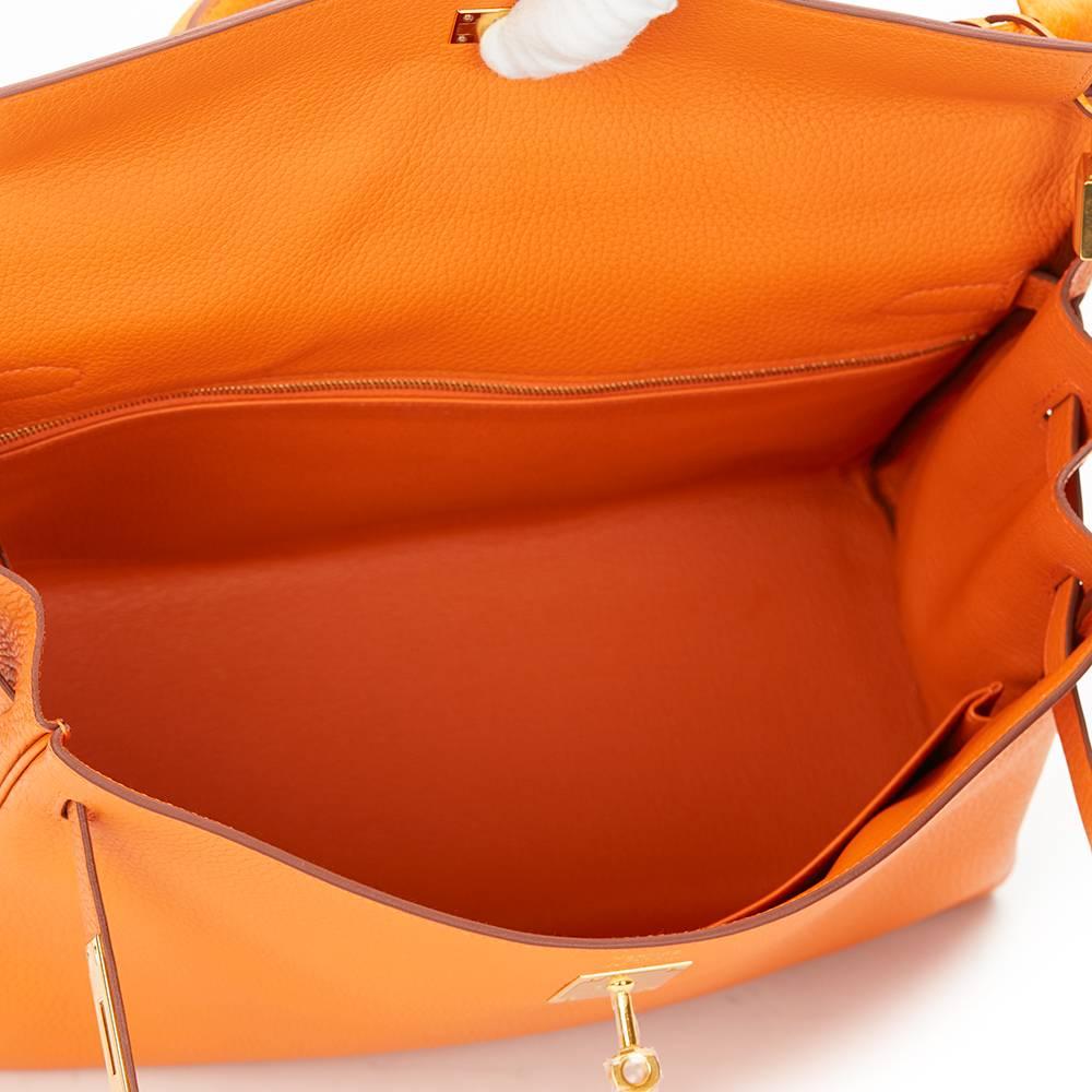 2016 Hermes Orange Clemence Leather Kelly 35cm Retourne 3