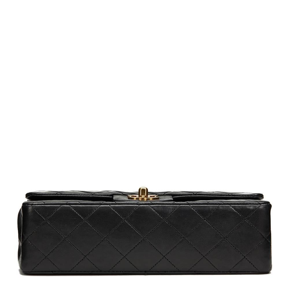 1990s Chanel Black Quilted Lambskin Vintage Small Classic Double Flap Bag In Excellent Condition In Bishop's Stortford, Hertfordshire