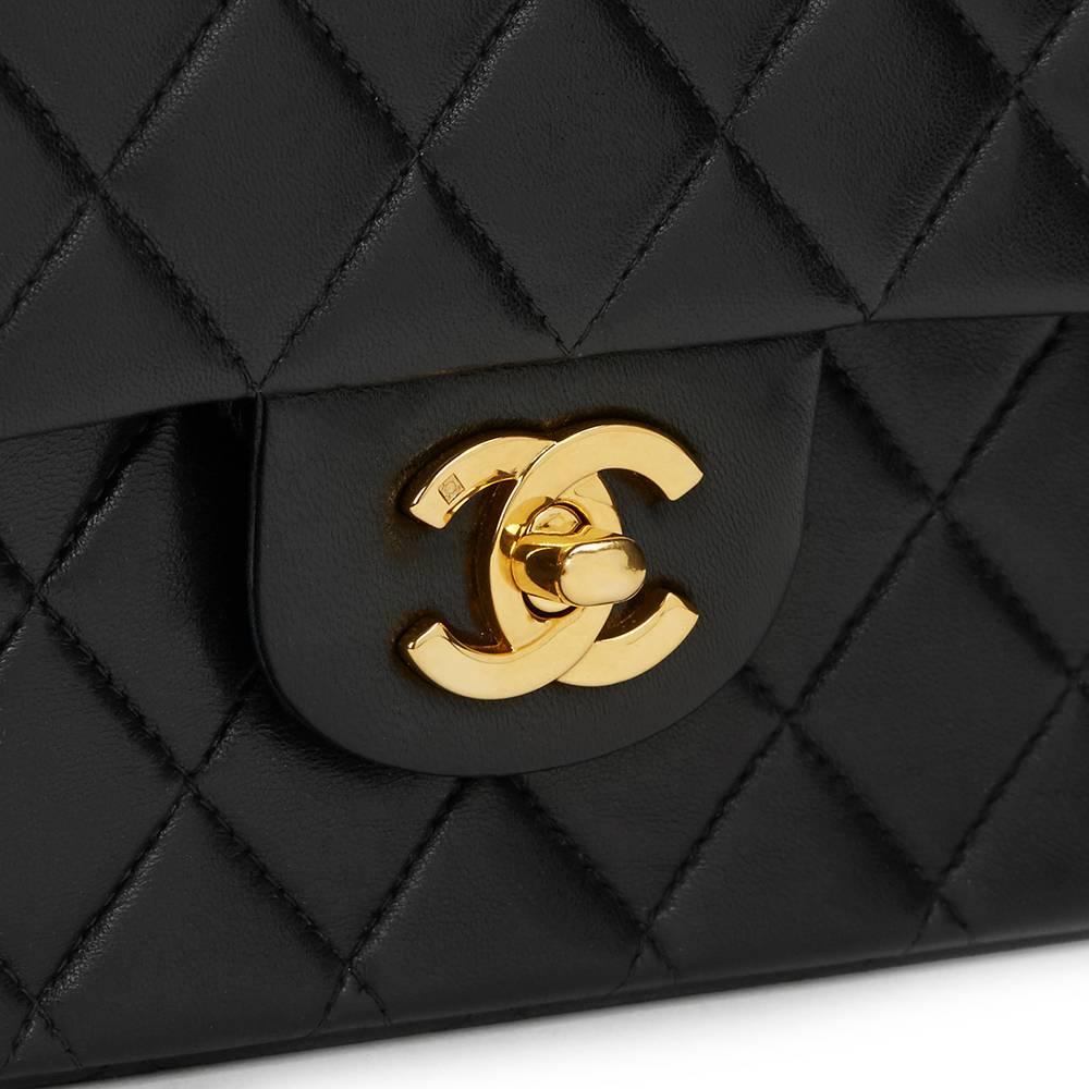 2000s Chanel Black Quilted Lambskin Medium Classic Double Flap Bag 1