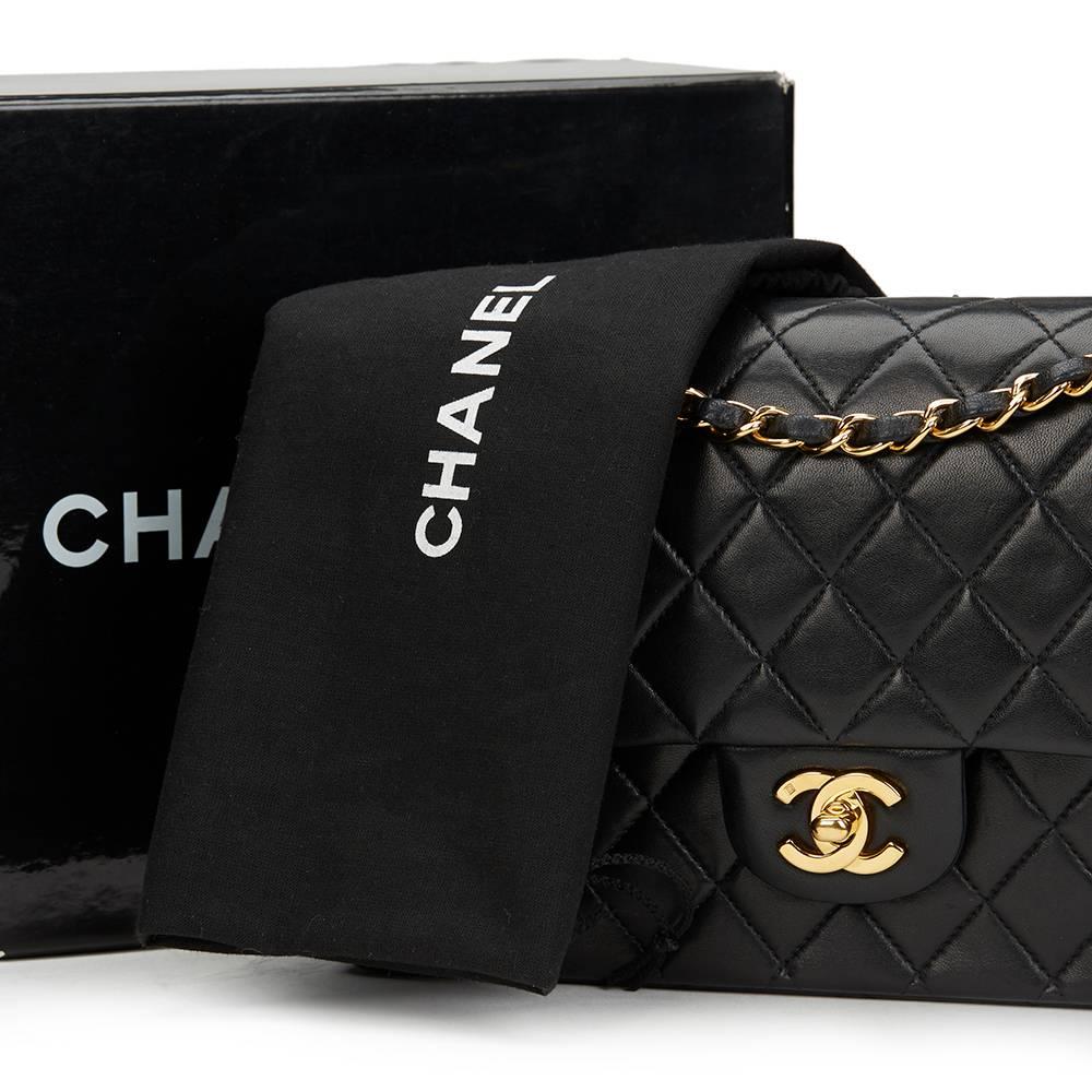 2000s Chanel Black Quilted Lambskin Medium Classic Double Flap Bag 6