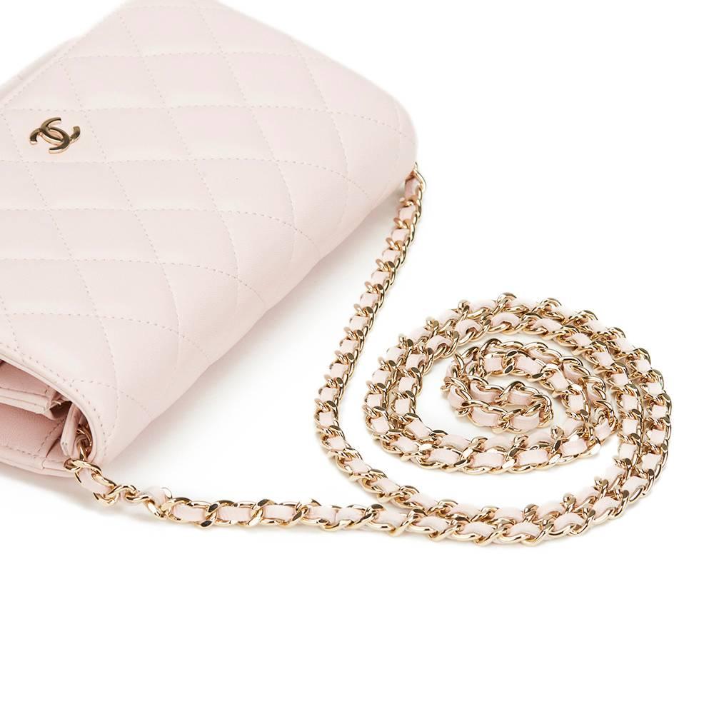 Women's 2013 Chanel Pink Quilted Lambskin Leather Wallet-on-Chain WOC