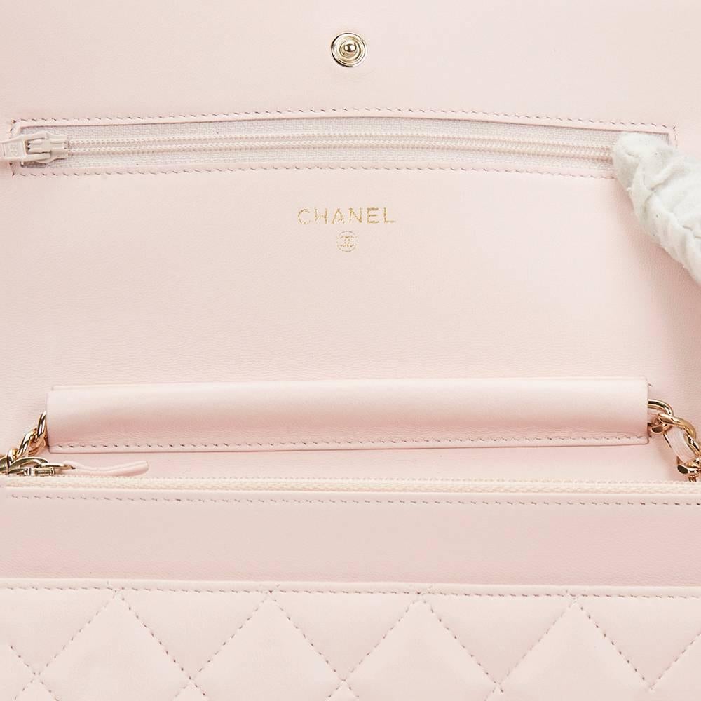 2013 Chanel Pink Quilted Lambskin Leather Wallet-on-Chain WOC 1