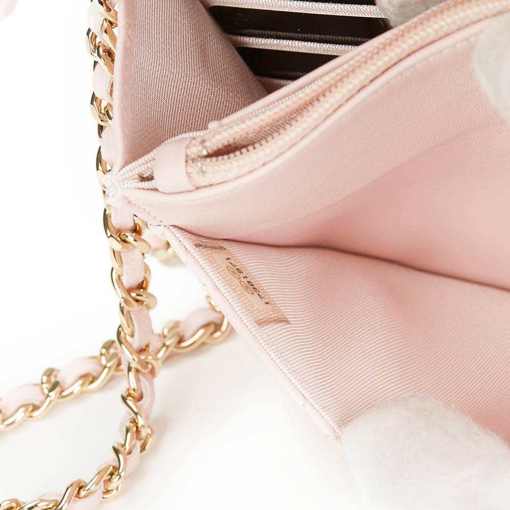 2013 Chanel Pink Quilted Lambskin Leather Wallet-on-Chain WOC 2