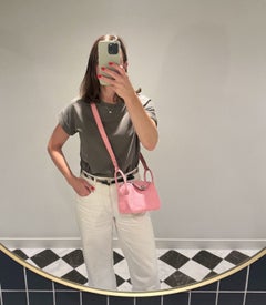 Hermès Bubblegum Ostrich Leather Mini Lindy 20